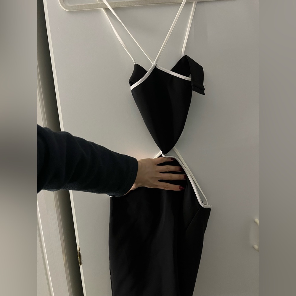 Zara Black and White Backless Dress